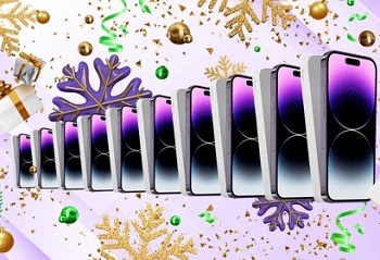 Новогодний розыгрыш iPhone 14 и повербанков от Moneyveo